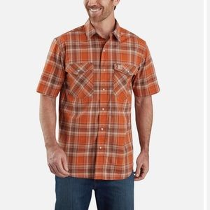 🆕Carhartt Short Sleeve Snap Down Relaxed Fit Shirt Men's ~ Size Medium